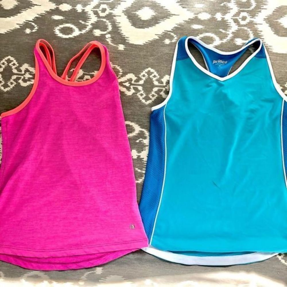 Prince teal and pink racerback tennis tanks girls size‎ M